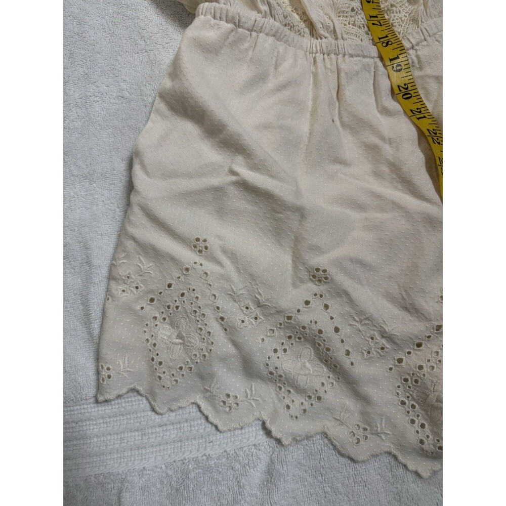 American Eagle  Womens Medium Ivory Romper Lace Festival Eyelet New - Picture 9 of 13